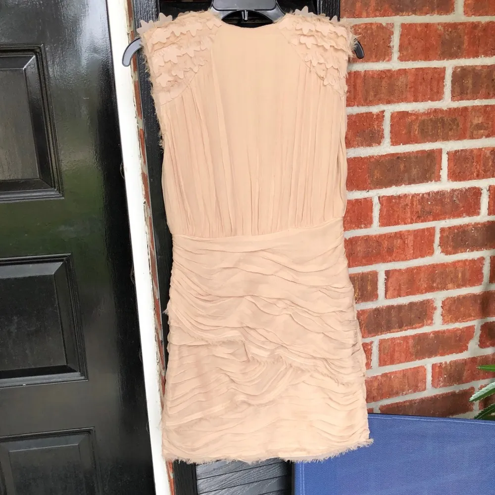 Madison Marcus Nude Silk Mini Dress S - Image 8