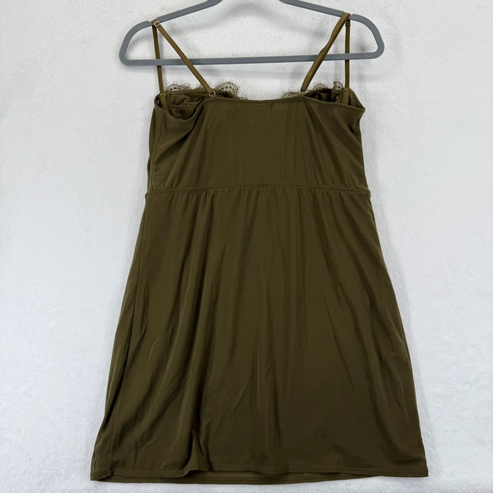 Urban Outfitters green Lace Corset slip Dress y2k Spaghetti Strap‎ Mini Party L - Image 10