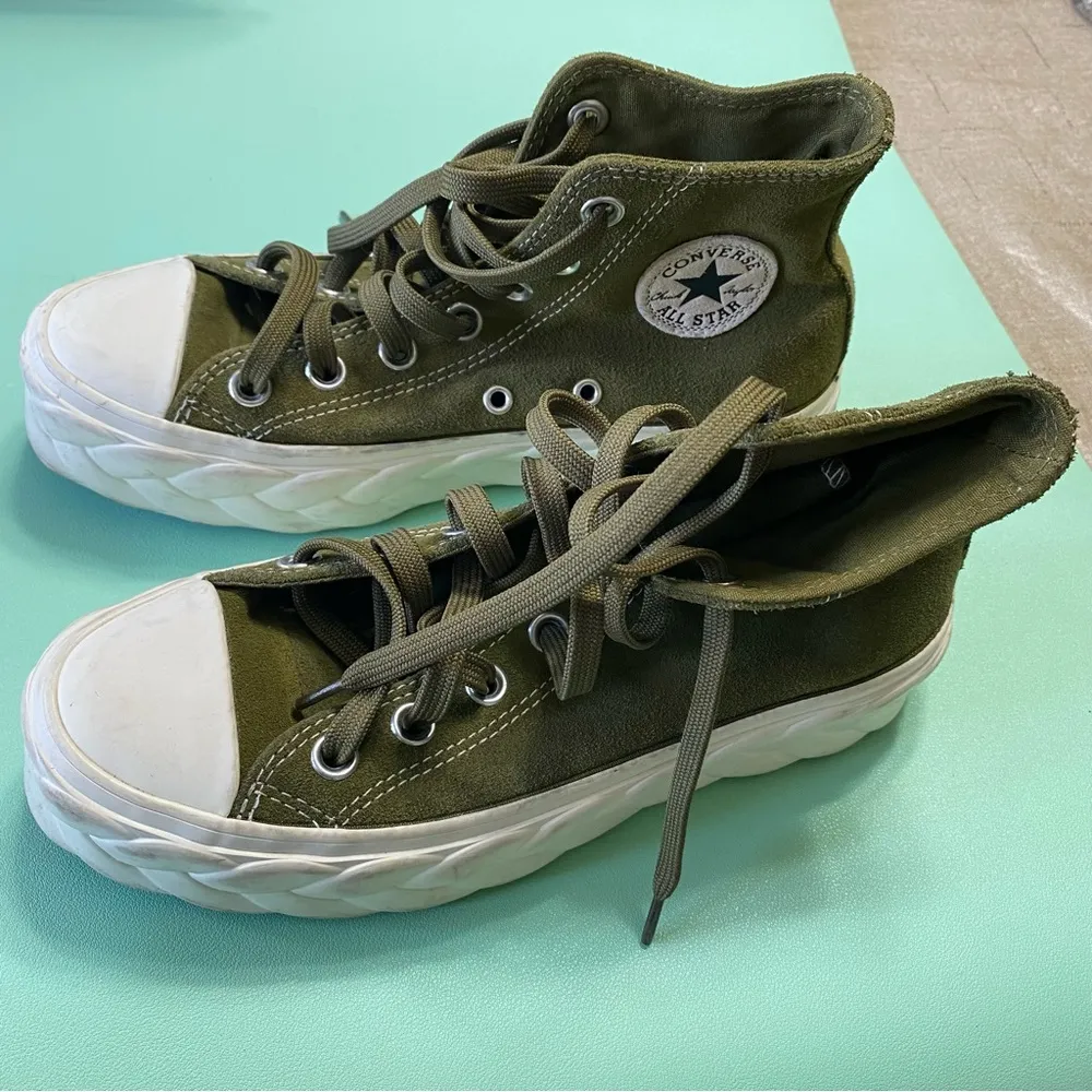 Converse Chuck Taylor All Star Lift Platform Moss Green Sneakers Size 5.5 - Image 3