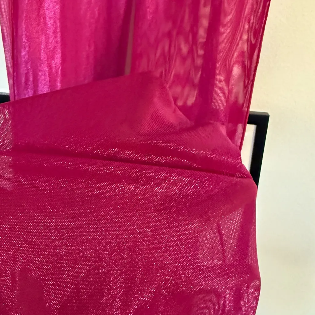 Oseree Shimmering Pink Flare Pants Size M - Image 8