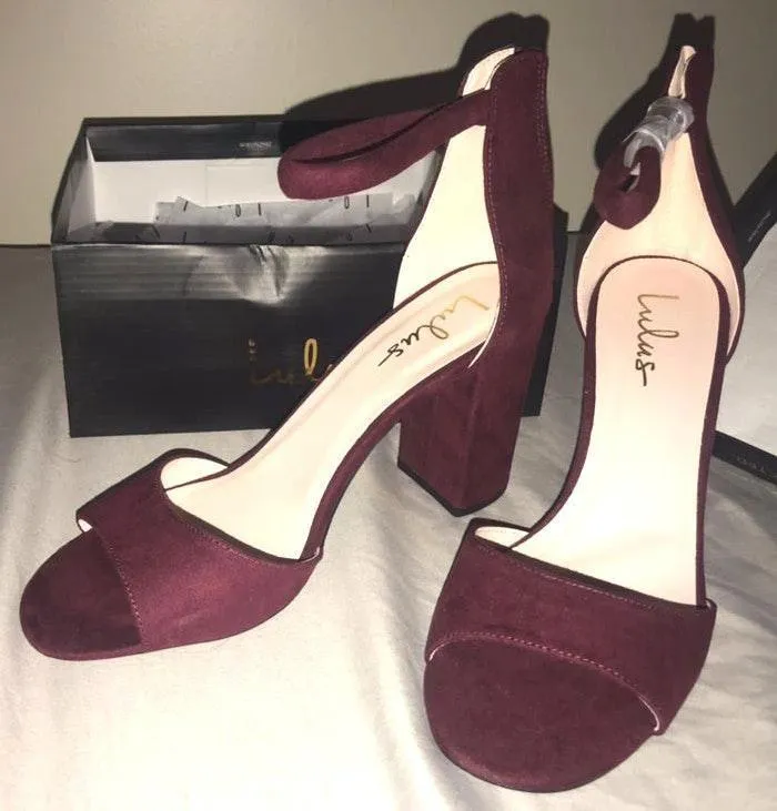 Suede Burgundy Heels - Image 2