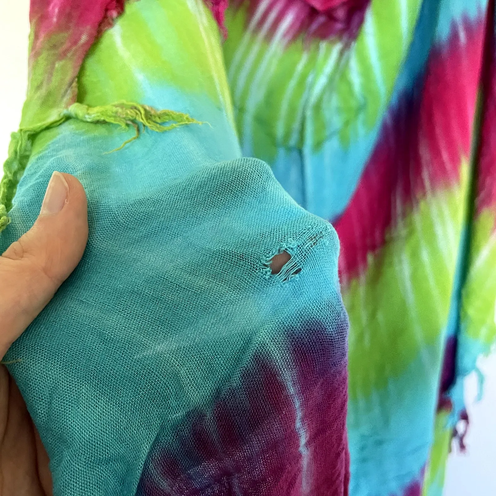 Rainbow stripes wraparound skirt fabric fabric rectangle 56 in X 47 in FLAWS Size undefined - Image 6