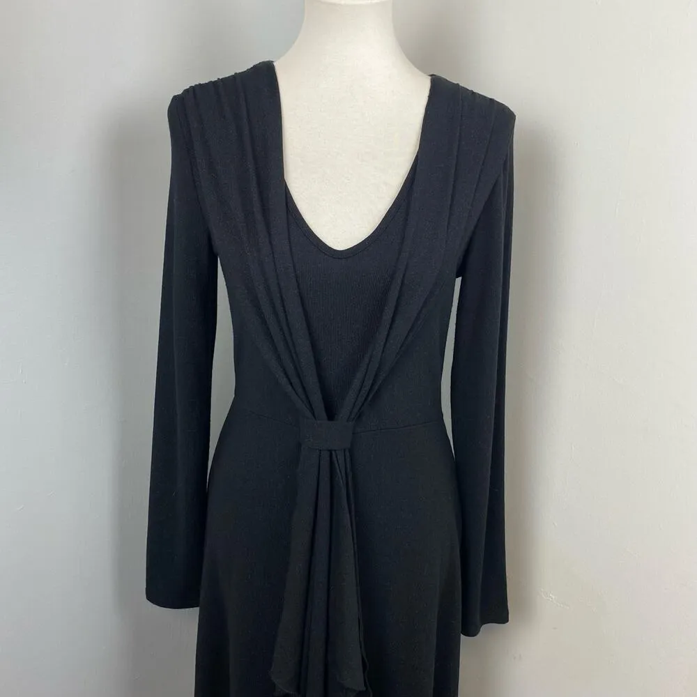São Paulo Black Shimmering Long Sleeve Knit Dress Sz 10 Professional Career - Image 2