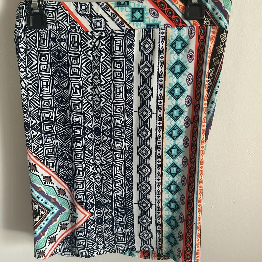 New Windsor Women’s Draped Front Ethnic Print Mini Skirt - Image 4