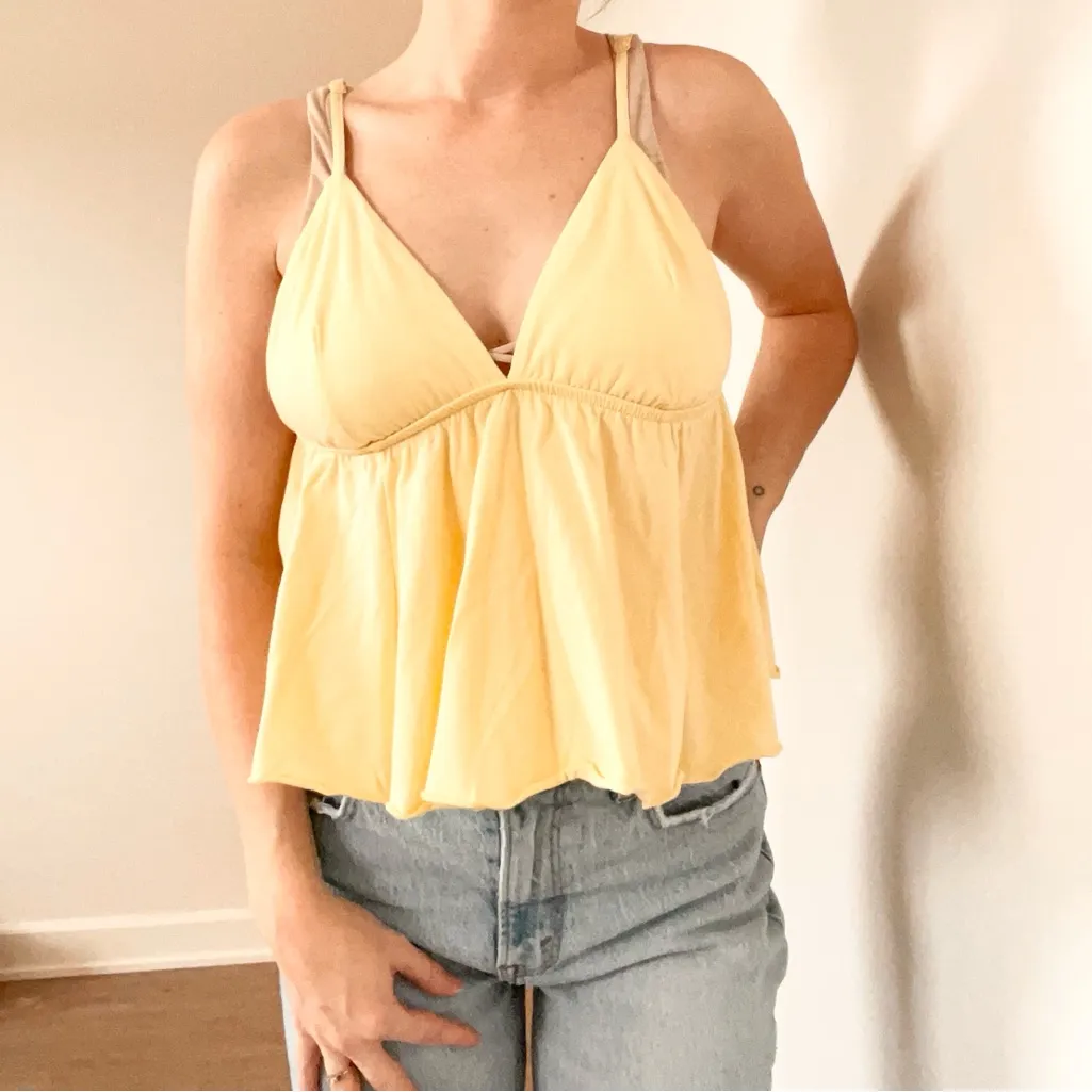 Butter Yellow Babydoll Tank Top - Image 2