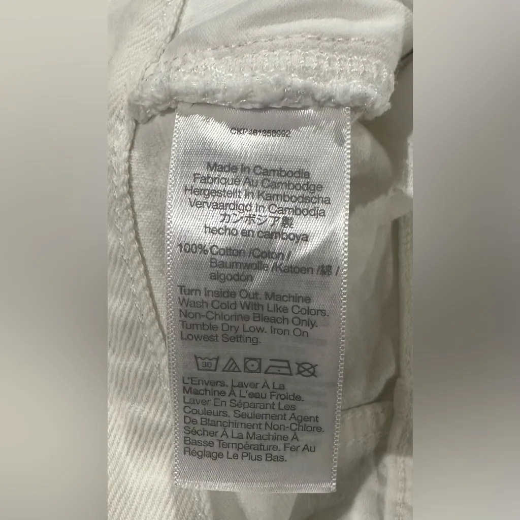 Madewell relaxed Women's White Denim Shorts Sz 14 cut off ragged hem beach - Image 5