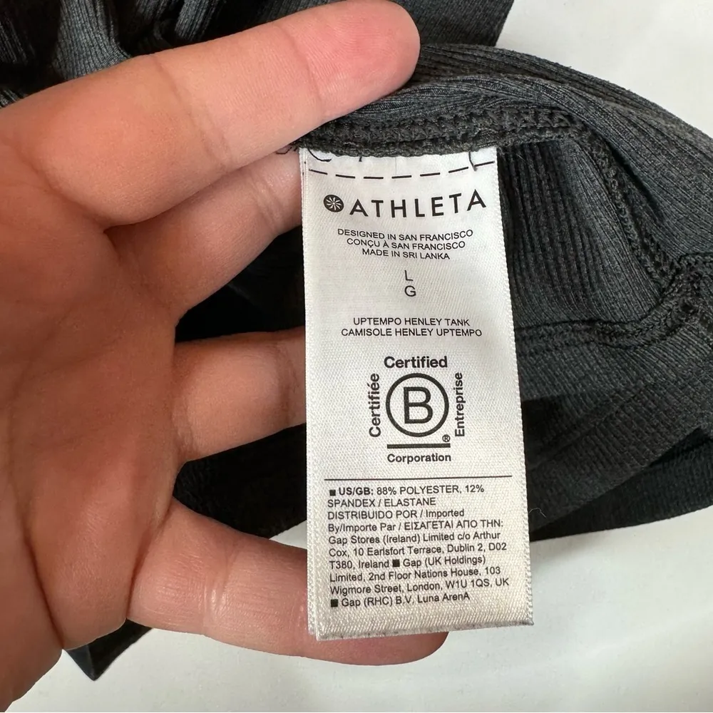 Athleta Gray Ribbed Tank Top Size Large‎ - Image 4