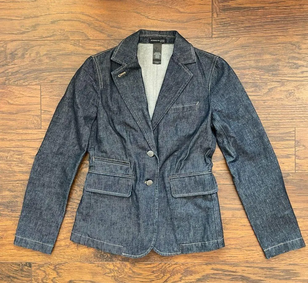 KENNETH COLE blue/black denim mini skirt suit, NWOT - Image 3