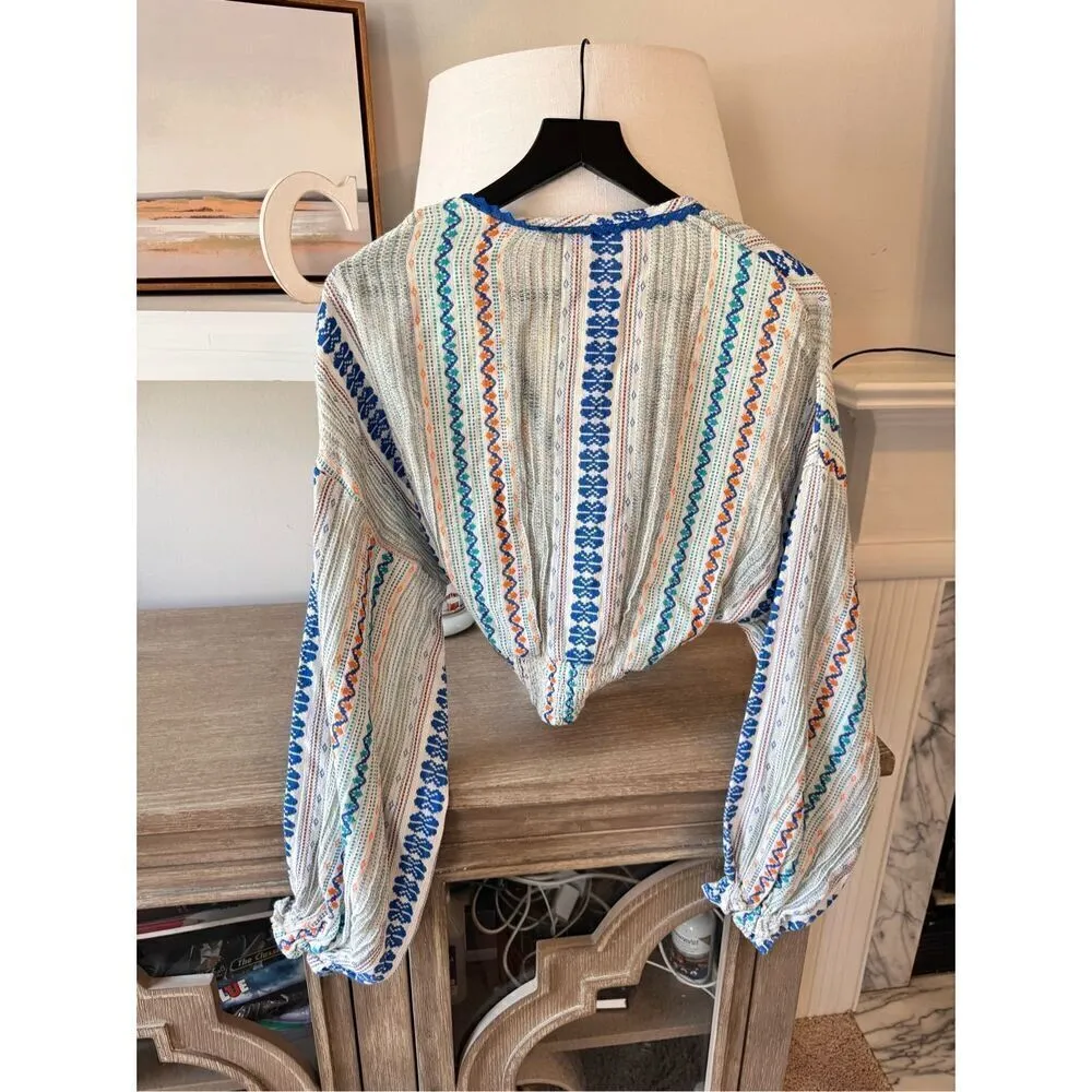 NWT Ramy Brook Aubrielle Tie Front Long Sleeve Top Size Medium - Image 7