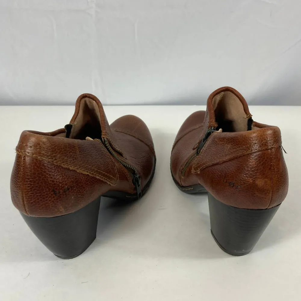 BOC Born Concept Brown Leather Clogs Women's SZ 8 Mules Shoes C48706 - Image 5
