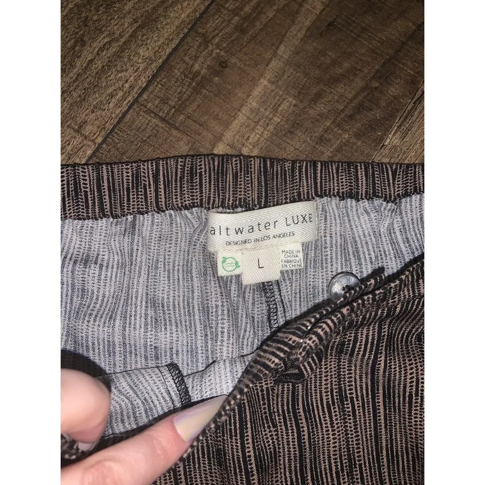 NWOT Saltwater Luxe Los Angeles Mira Pant L Satin boho trouser classic fall $120 - Image 5