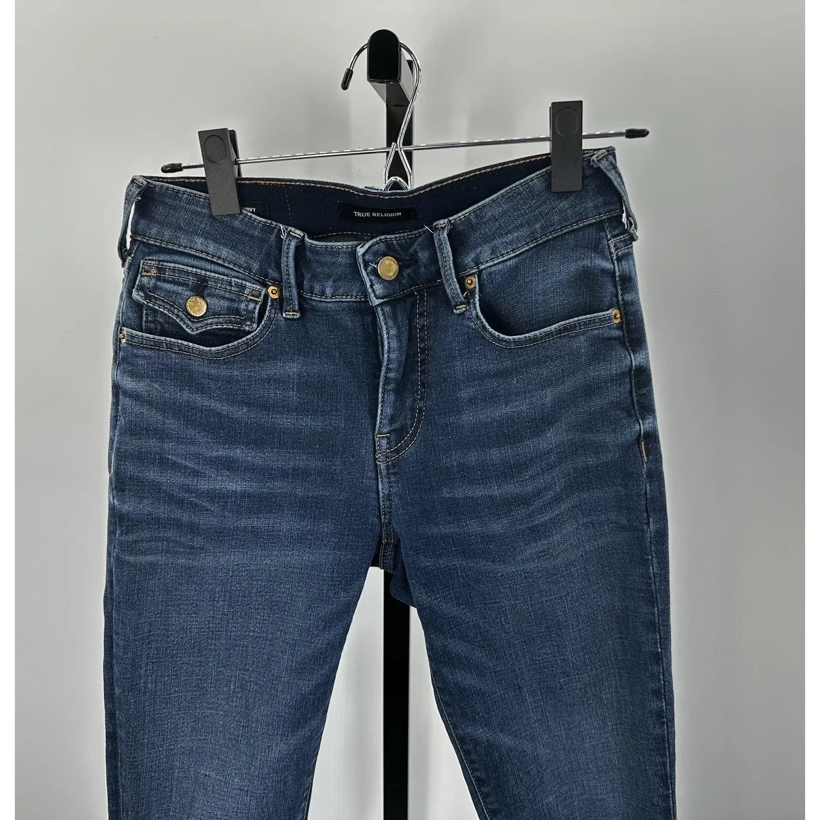 True Religion Jennie Curvy Jeans Womens Size 27 Blue Mid Rise Skinny Denim - Image 2