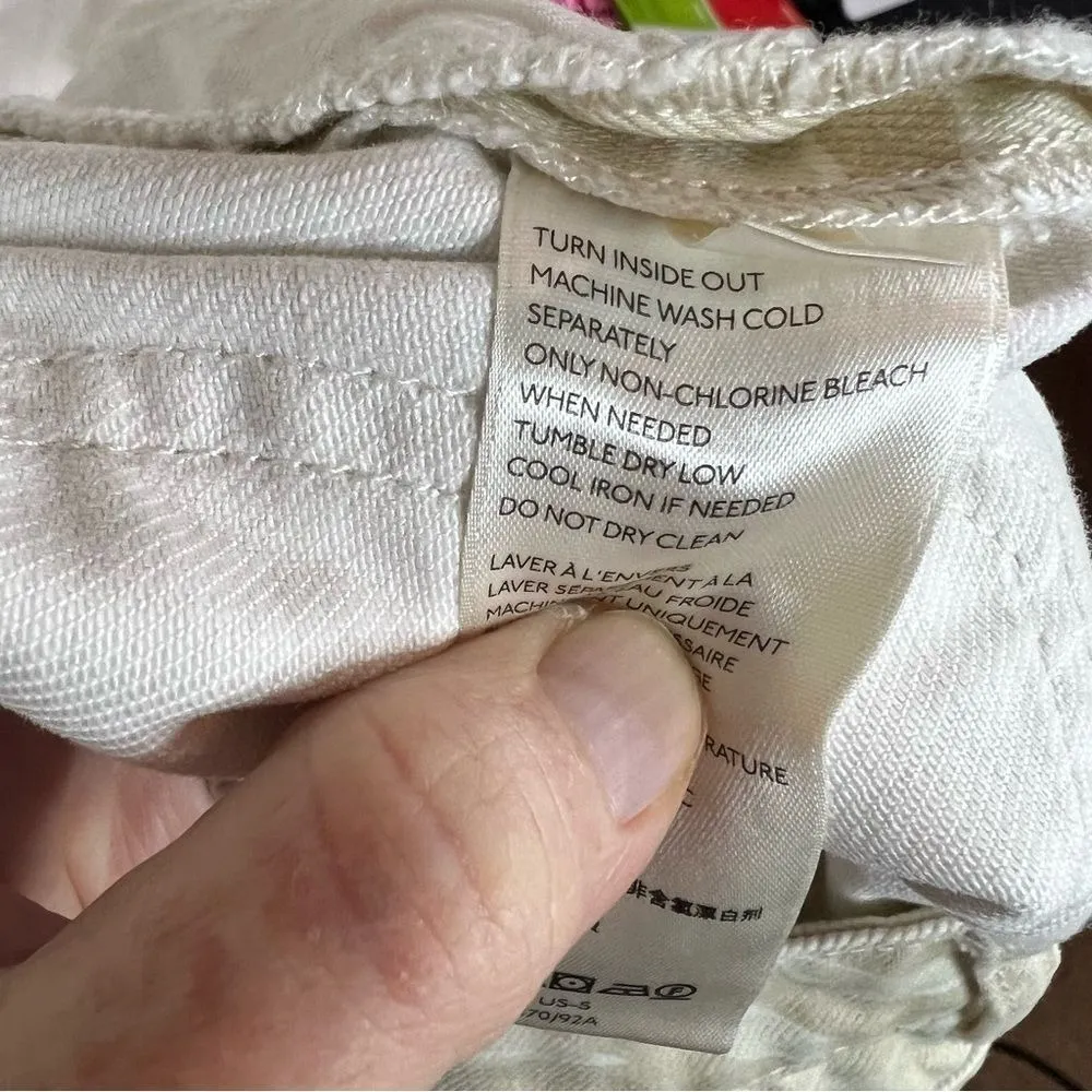 We the‎ Free Free People Denim Skirt Subtle Animal Print Size 26 Distressed Hem - Image 8