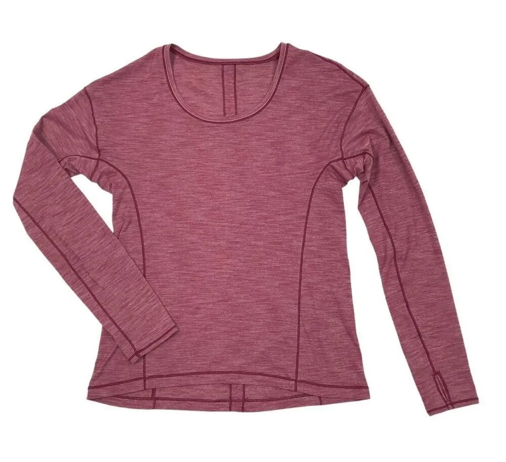 LULULEMON Sweat Embrace Tee Women Sz 8 Long Sleeve Athletic Sporty Outdoor Y2K - Image 7