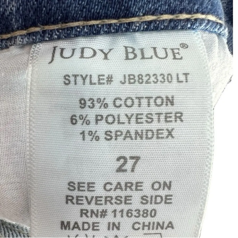 Judy Blue High‎ Rise Distressed Skinny Jeans Size 27 Denim Casual Stretchy Comfy - Image 9