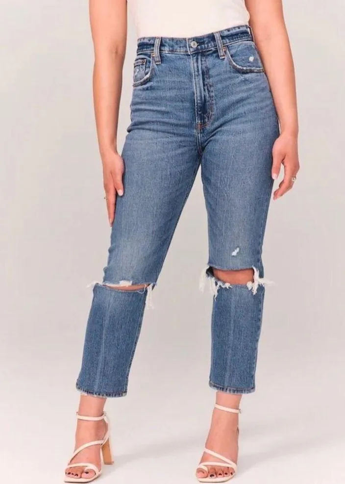 ABERCROMBIE & FITCH The Ankle Straight Ultra High Rise Jeans Size 26 - Image 3