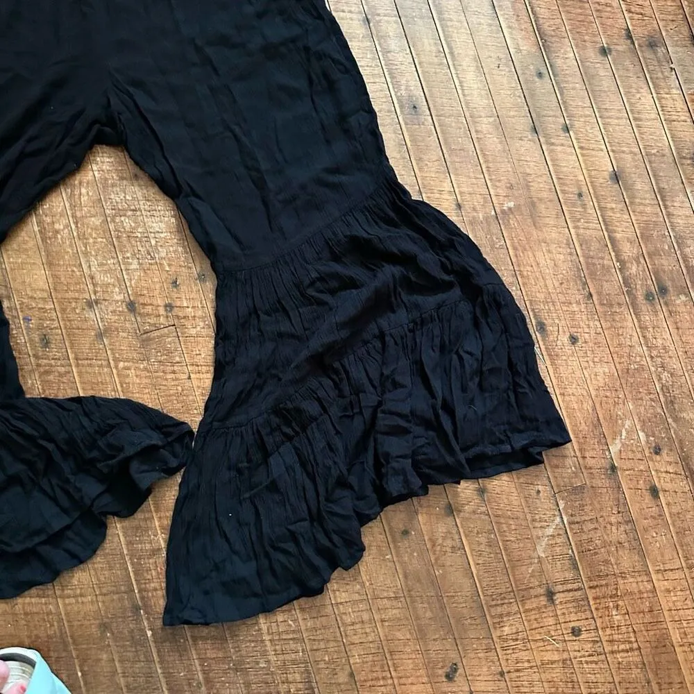 Live 4 Truth ruffled hem smocked M black jumpsuit - Image 2