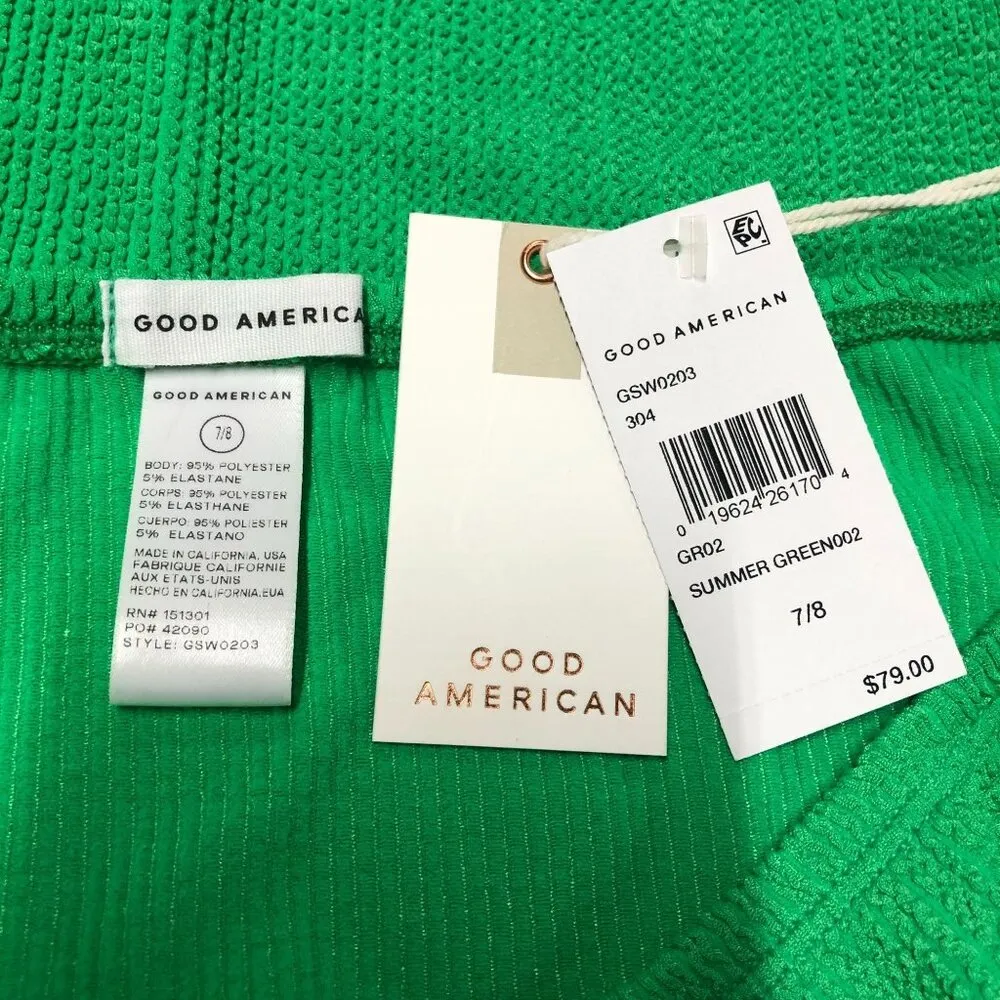 Good American Always Fits Mini Skirt Swim Cover Crinkle Summer Green 7/8 4XL/5XL - Image 4