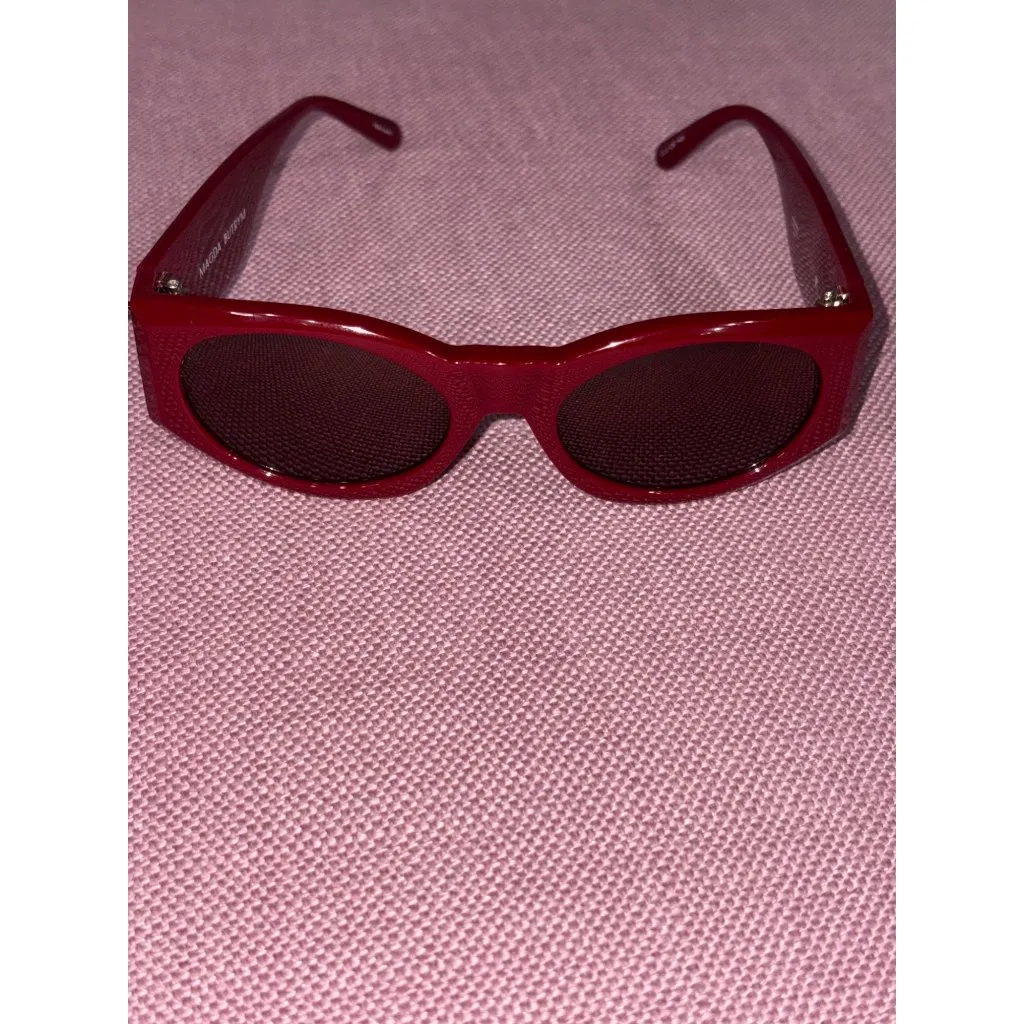 Magda Butrym Round Sunglasses in Burgundy & Silver New Womens Sunnies Red - Image 6