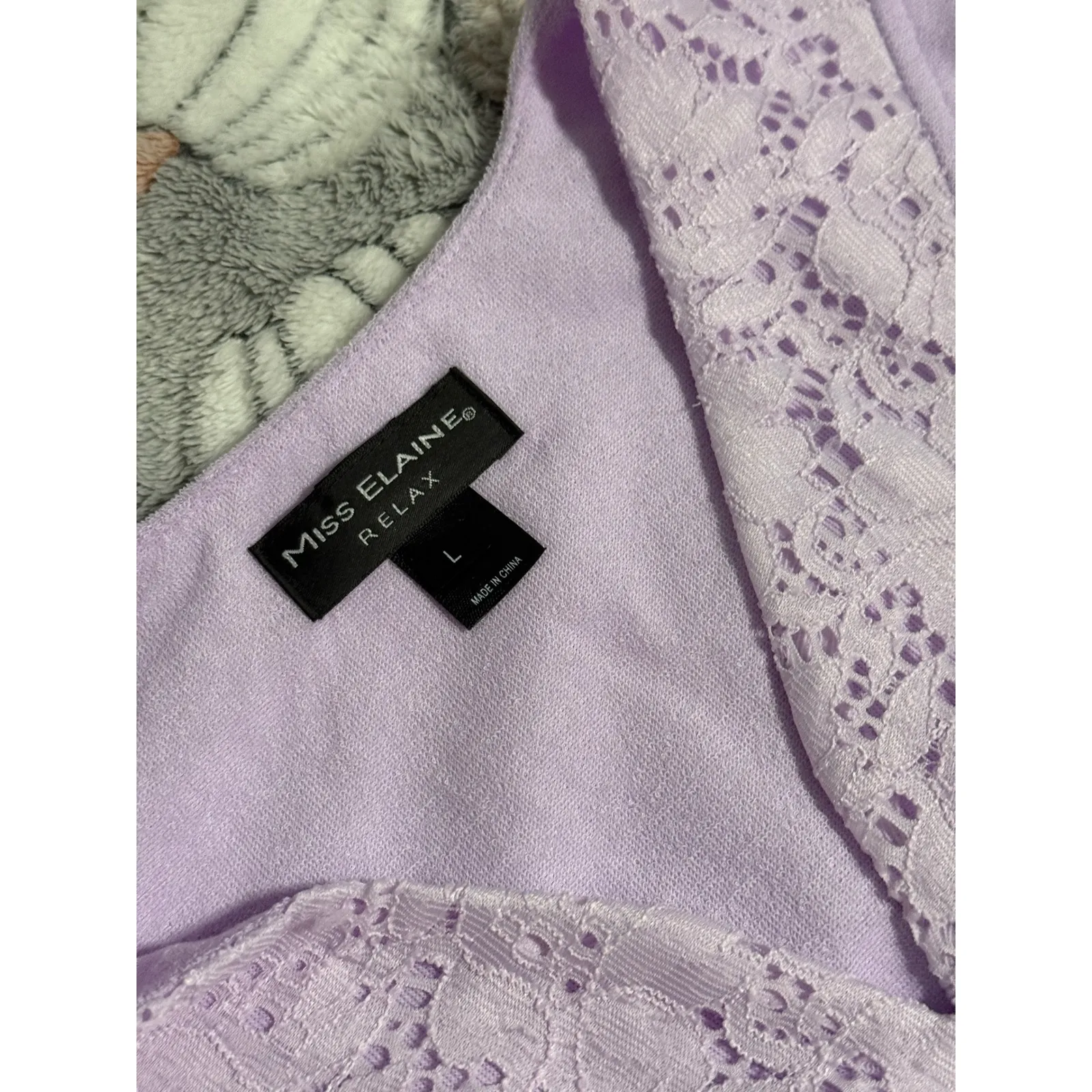 NWT‎ Miss Elaine Size Large Lavender Purple TERRY SHORT ROBE Cozy Comfort Gift - Image 8