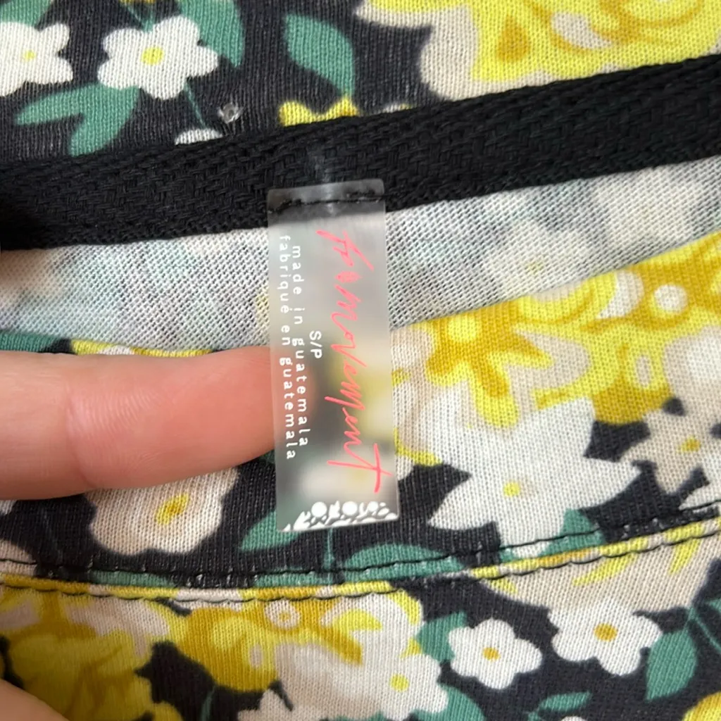 FP Movement Free People Inspire Printed Layer Faded Poppy Black Small NWT Blue - Image 5