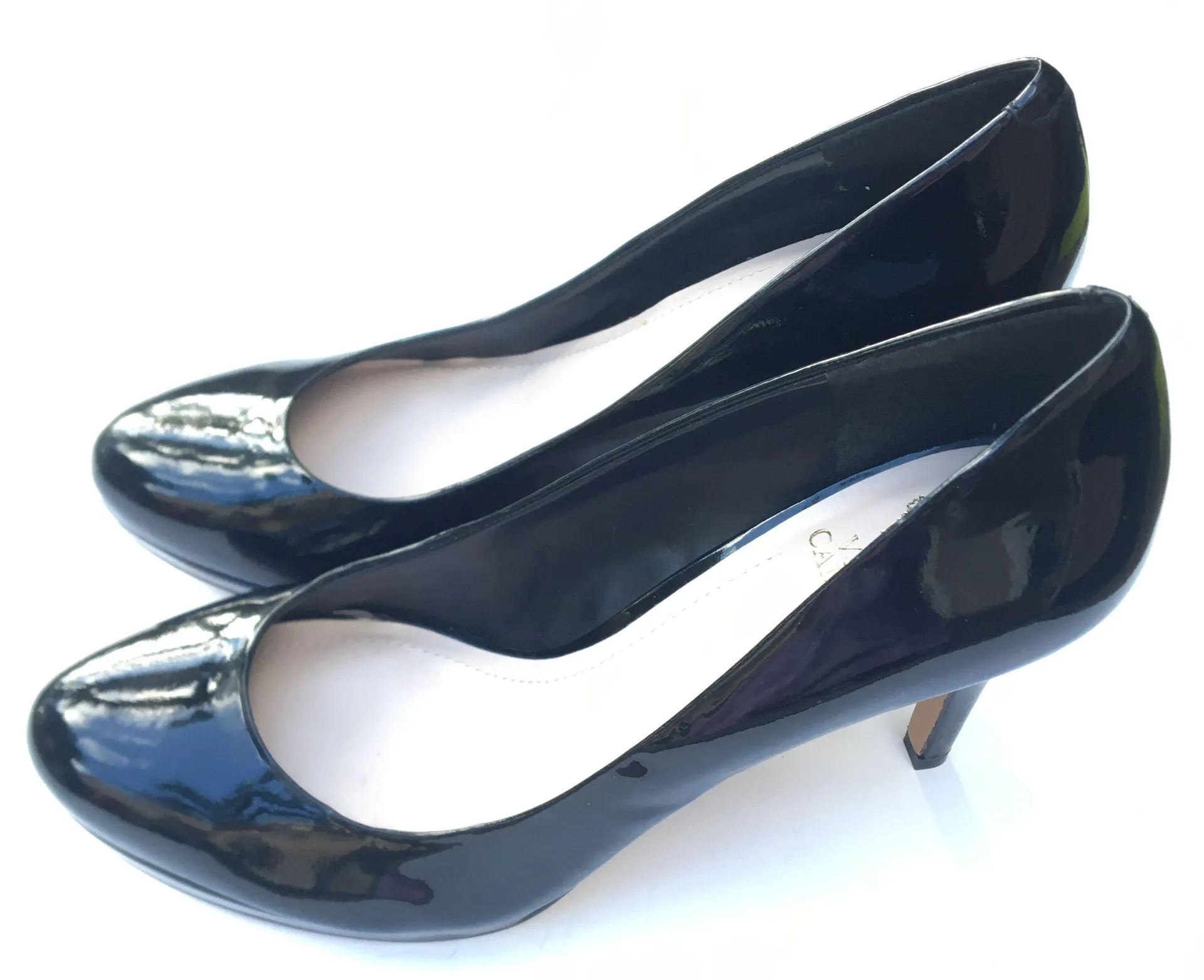 9.5 9 1/2  Black Lacquer Women’s Formal Shoes Heels - Image 2
