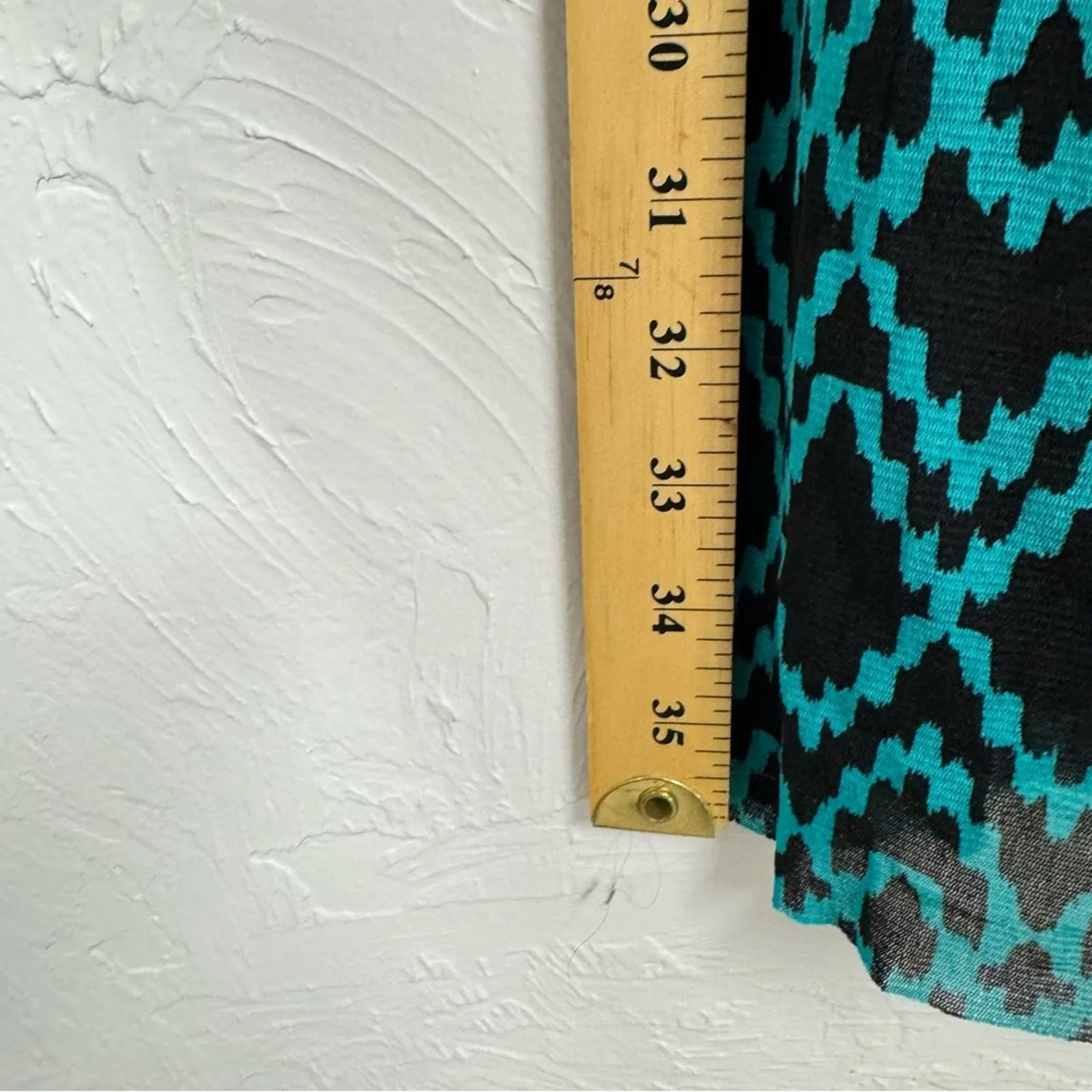 Kay Unger Printed Ruched Mini Bodycon Dress XS Teal Black & White Y2K Baddie - Image 8