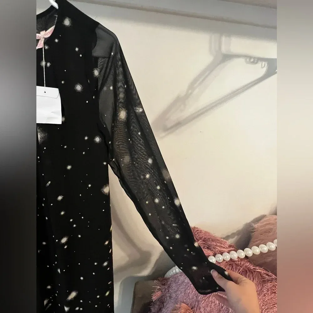 FINAL PRICE NWT Victoria’s Secret Starry Night Star Dress Chiffon Long Sleeve - Image 5