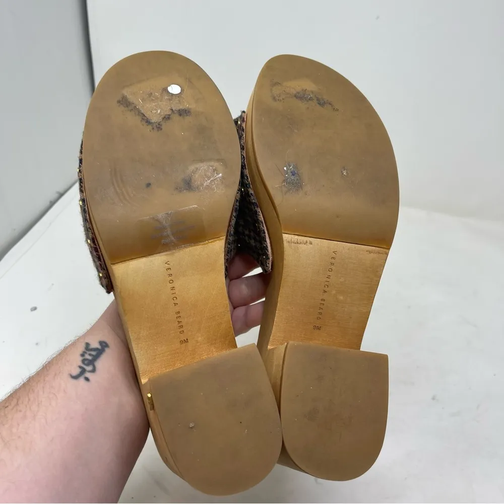 Veronica Beard Hannalee Houndstooth Platform Clogs sz 9 - Image 6