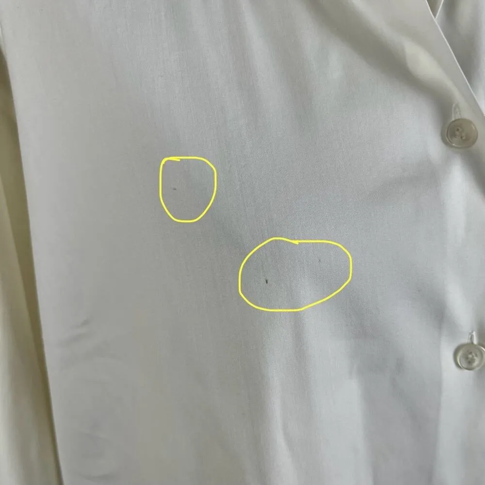 Lafayette 148 New York White Crepe Button Up Shirt - Image 5