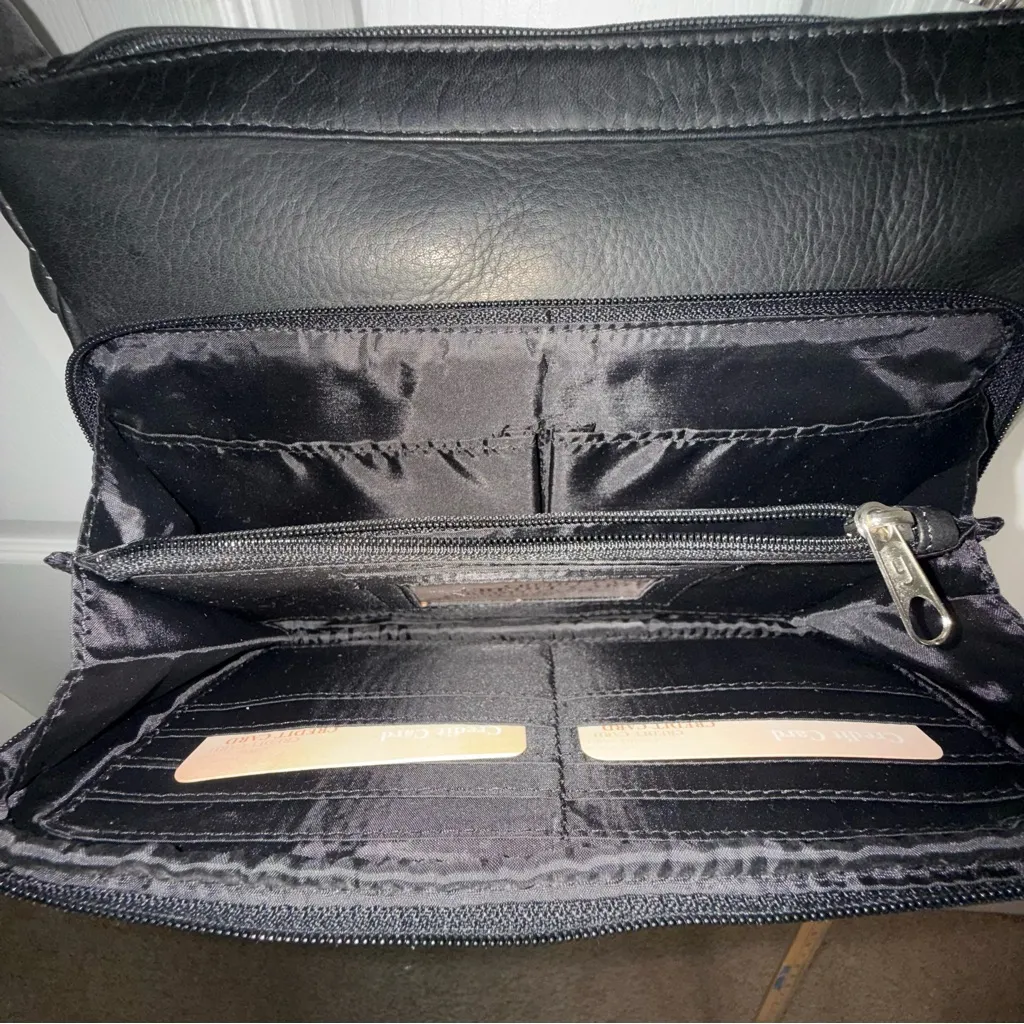 New Vintage American Angel Black Leather Shoulder‎ Bag Purse Never used - Image 14