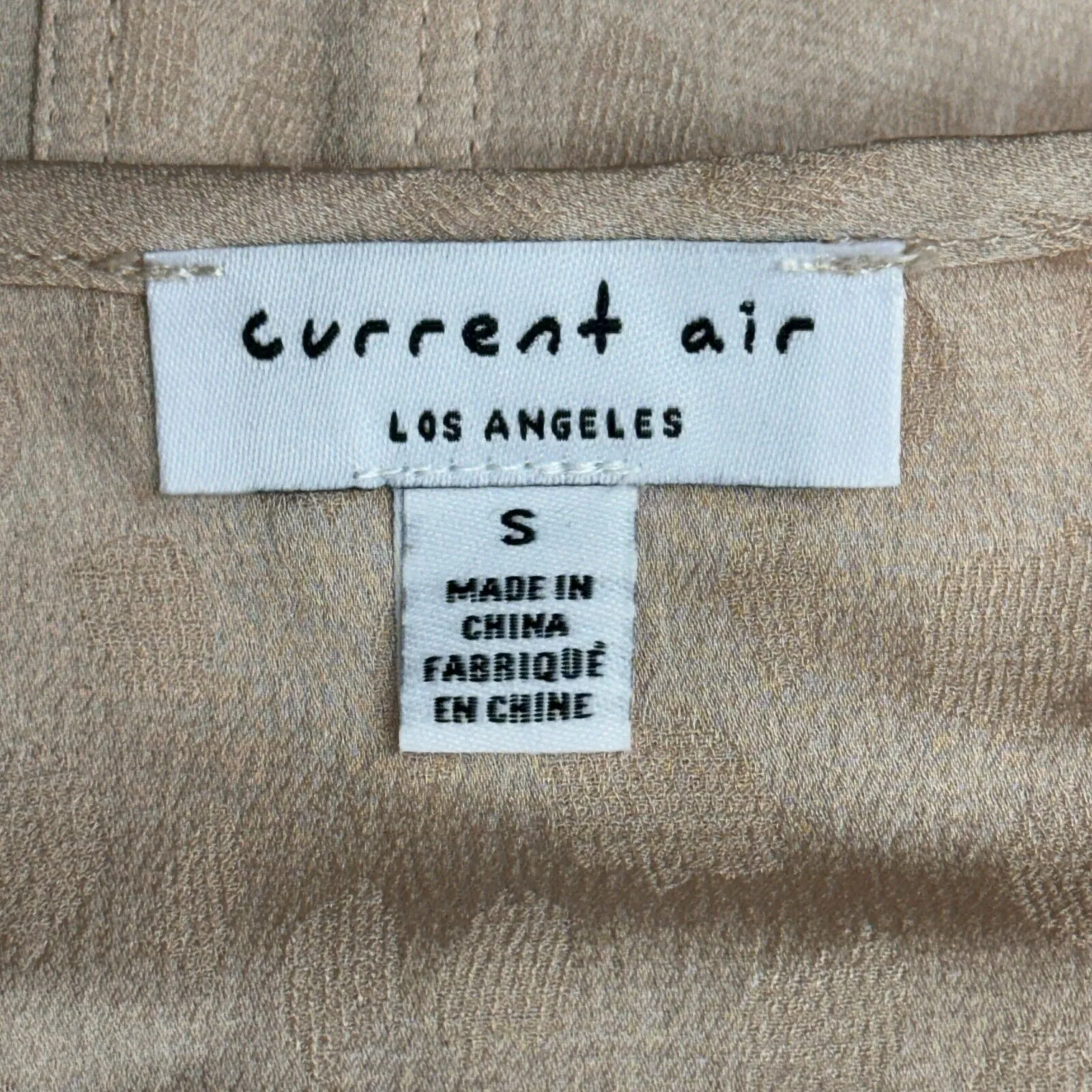 Anthropologie Current Air Shirt Women Small Blush Pink Animal Print Shimmer Boho - Image 5