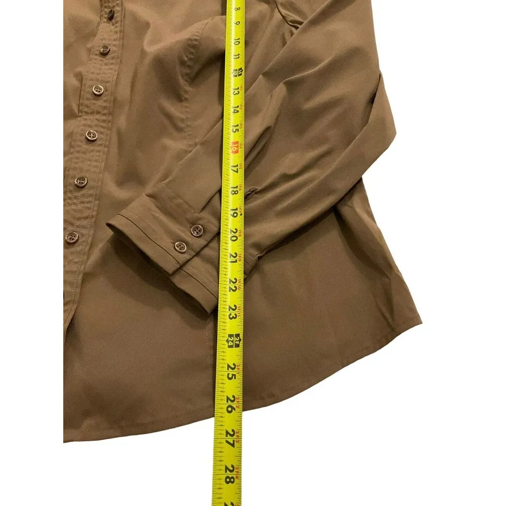 Lane Bryant Women Plus Size 18/20 Brown Button Up Shirt Collared (24-409) - Image 6