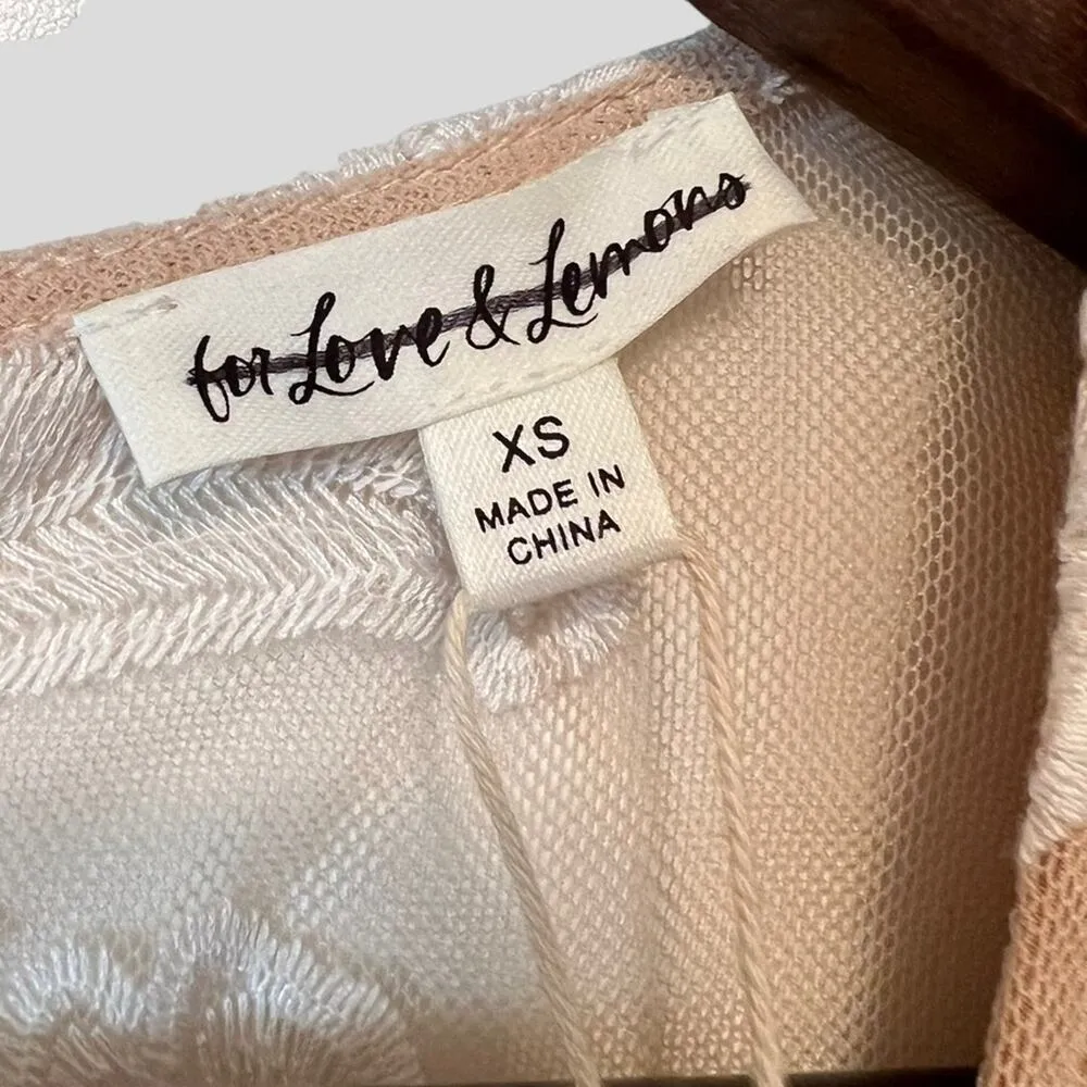 For Love & Lemons x Free People Temecula White Lace Fit And Flare Mini Dress XS - Image 4