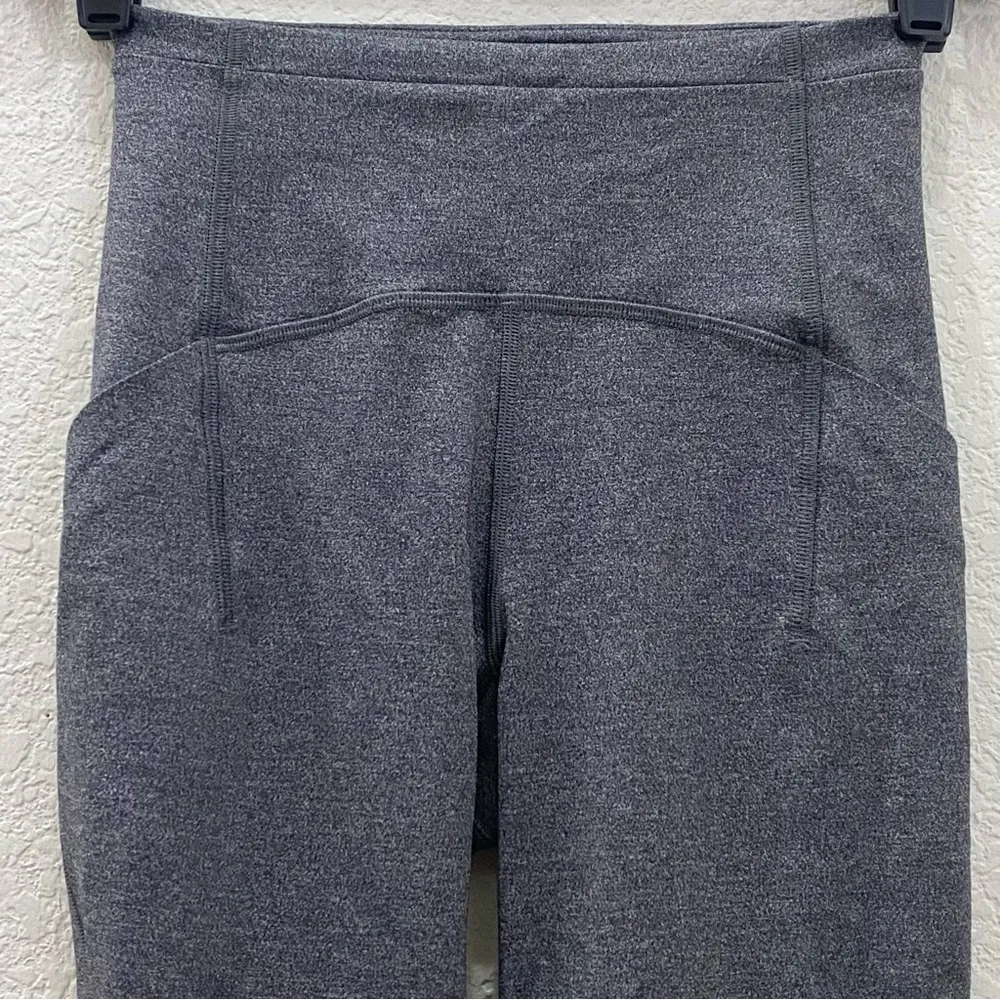 Swift Speed High Rise Crop 21" Heathered Black Leggings Size 2 - Image 12