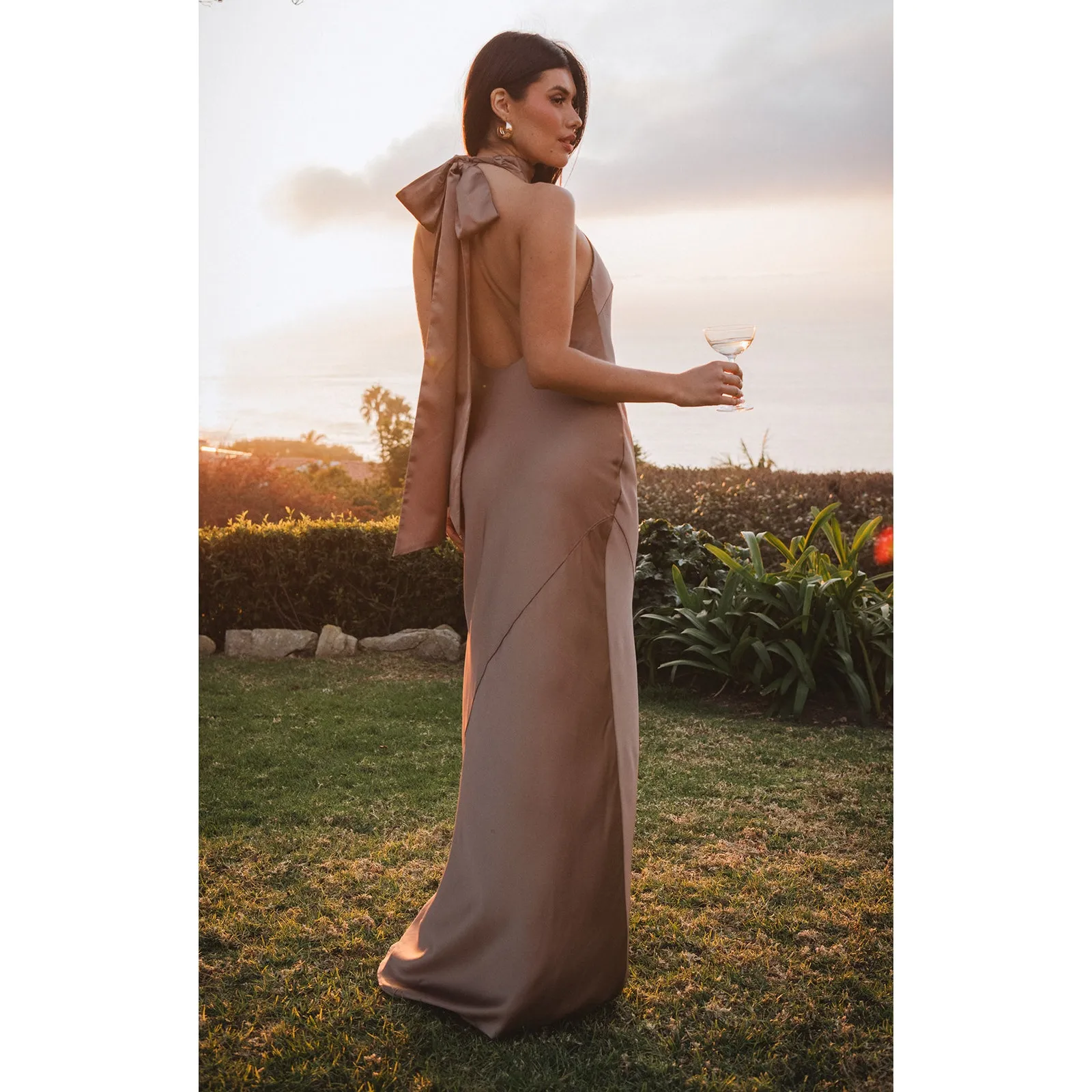 Show Me Your Mumu Lisa Maxi Dress in Dune Luxe Satin S - Image 2