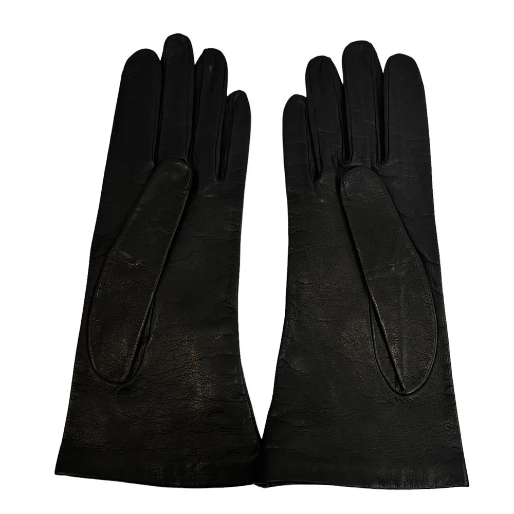Charter Club  Womens Leather Gloves Black Size 7 100% Silk Lining Made In Italy - Image 4