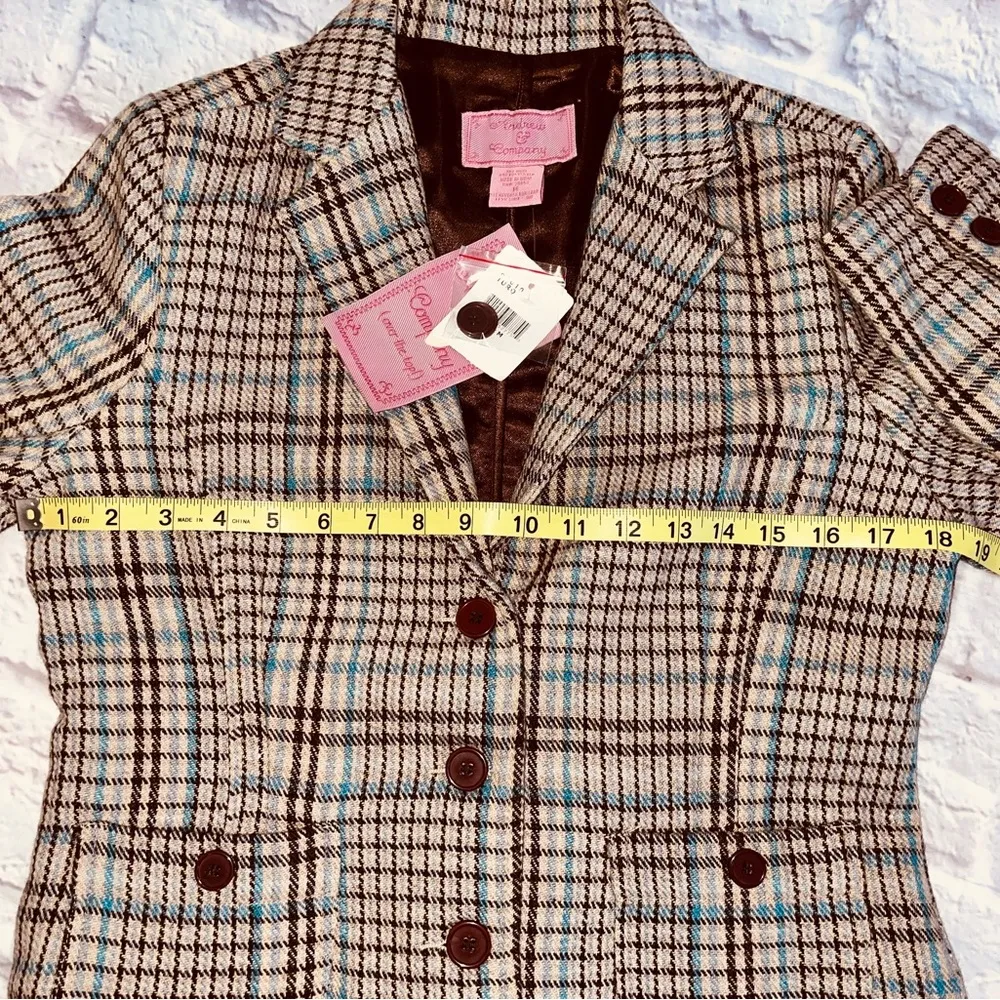 Plaid Cropped Blazer sz M NWT! Size M - Image 4