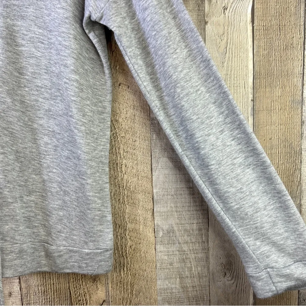 12 PM by Mon Ami Gray Pullover Lightweight Lace-Up Front Long Sleeves Top - Image 4