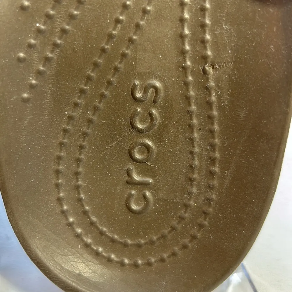 Crocs Women’s Brown Sandal Slides Size 11-EUC - Image 2