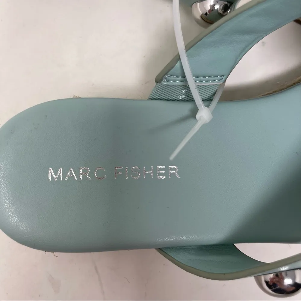 MARC FISHER WOMENS BRYTE SLIDE leather SANDAL Sage Mint  8 - Image 4