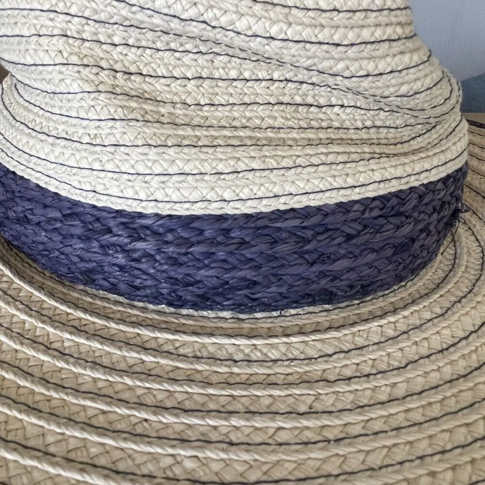 J Crew Womens Hat Size Medium Large Straw Floppy Resort Vacation Travel Festival - Image 9