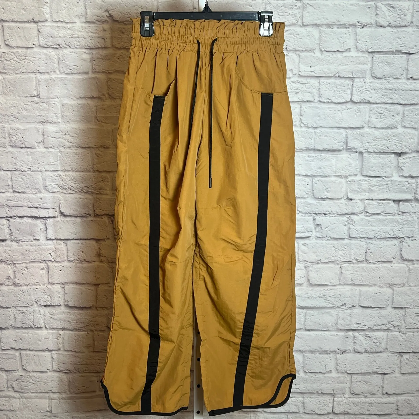 Fisoew Baggy Wide Leg Pants Casual Drawstring Elastic Waisted Y2K Track Pants - Image 2