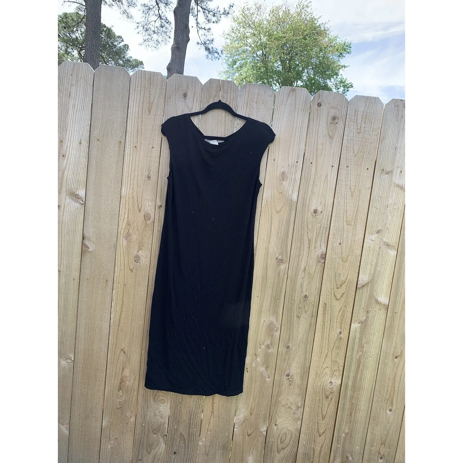 Max Studio Black Y2k Dress Size Large Fabric Belt‎ Casual Classy Minimalist Fall - Image 3