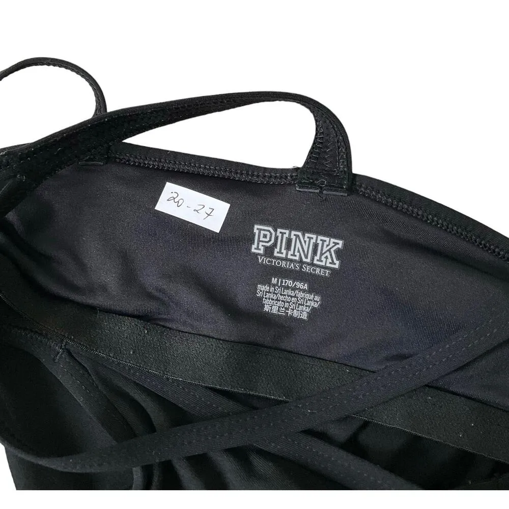 Victoria's Secret Black Running Padded Top Activewear Size Medium | 20-27 - Image 4