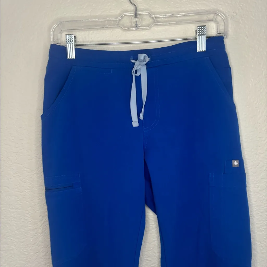 FIGS Yola High Waisted Skinny Scrub Pants in royal blue - Image 4