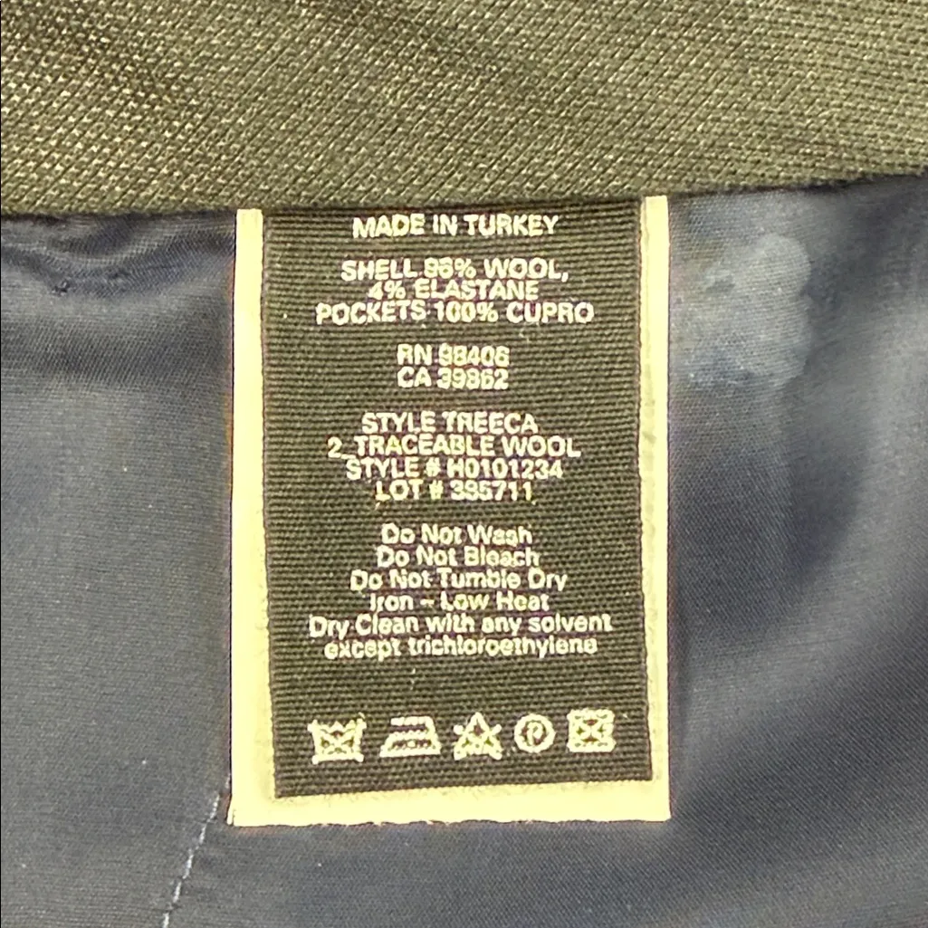 Theory NWT Sea Blue Navy Treeca 2 Traceable Wool Cropped Pants Size 8 - Image 10