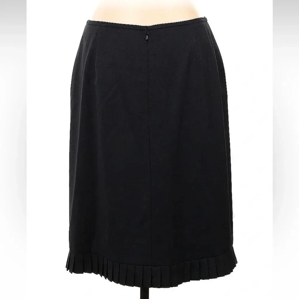 Calvin Klein Classic Black Ruffle Hem Pencil Skirt Women’s Size 12 L Large - Image 2