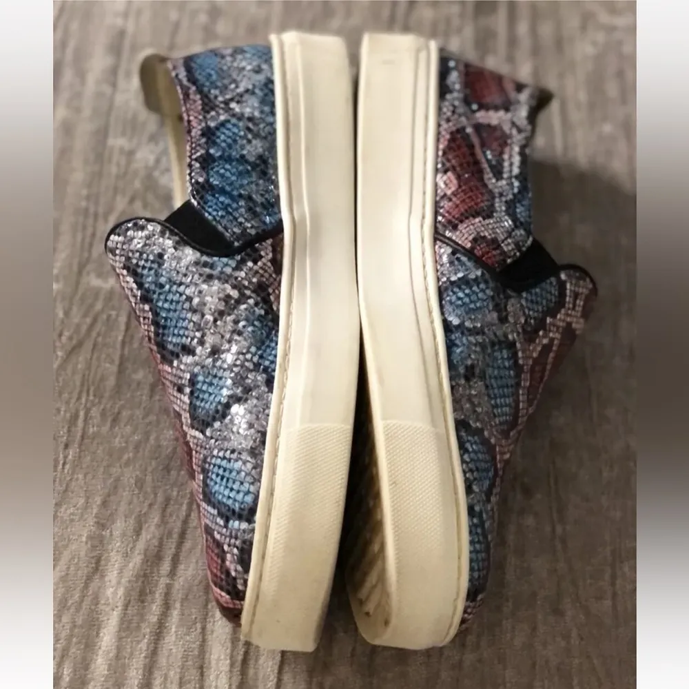 The Flexx size 9.5 blue & pink platform Python platform slip on sneaker leather - Image 10