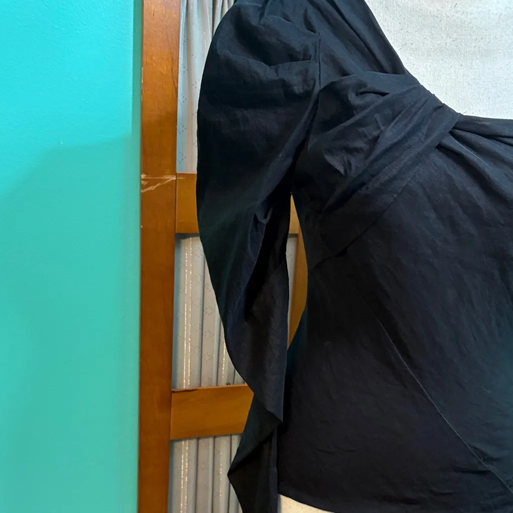 Zara Black Asymmetrical One-Shoulder Top - Image 6